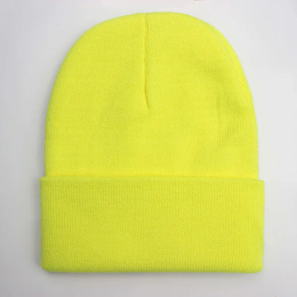 Solid Unisex Beanie Autumn Winter Wool Blends Soft Warm Knitted Cap