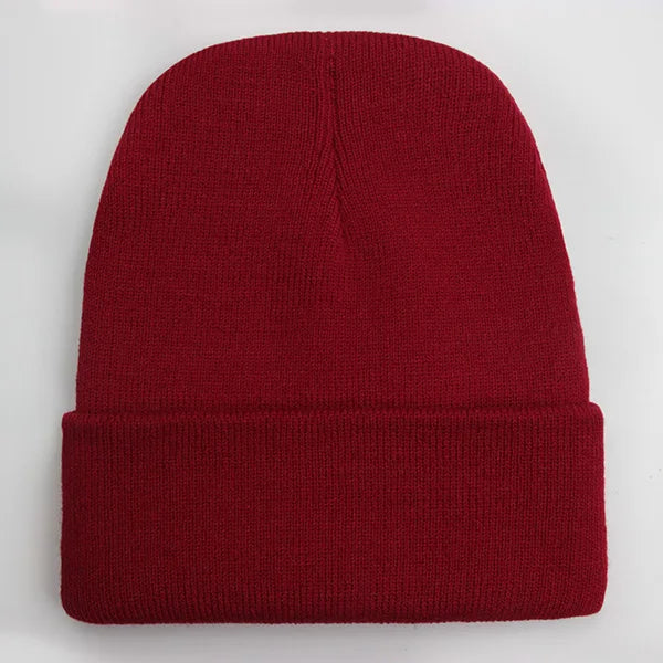 Solid Unisex Beanie Autumn Winter Wool Blends Soft Warm Knitted Cap