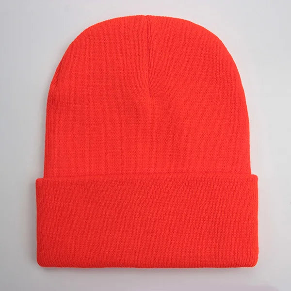 Solid Unisex Beanie Autumn Winter Wool Blends Soft Warm Knitted Cap