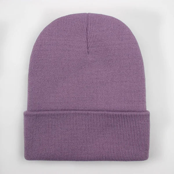 Solid Unisex Beanie Autumn Winter Wool Blends Soft Warm Knitted Cap