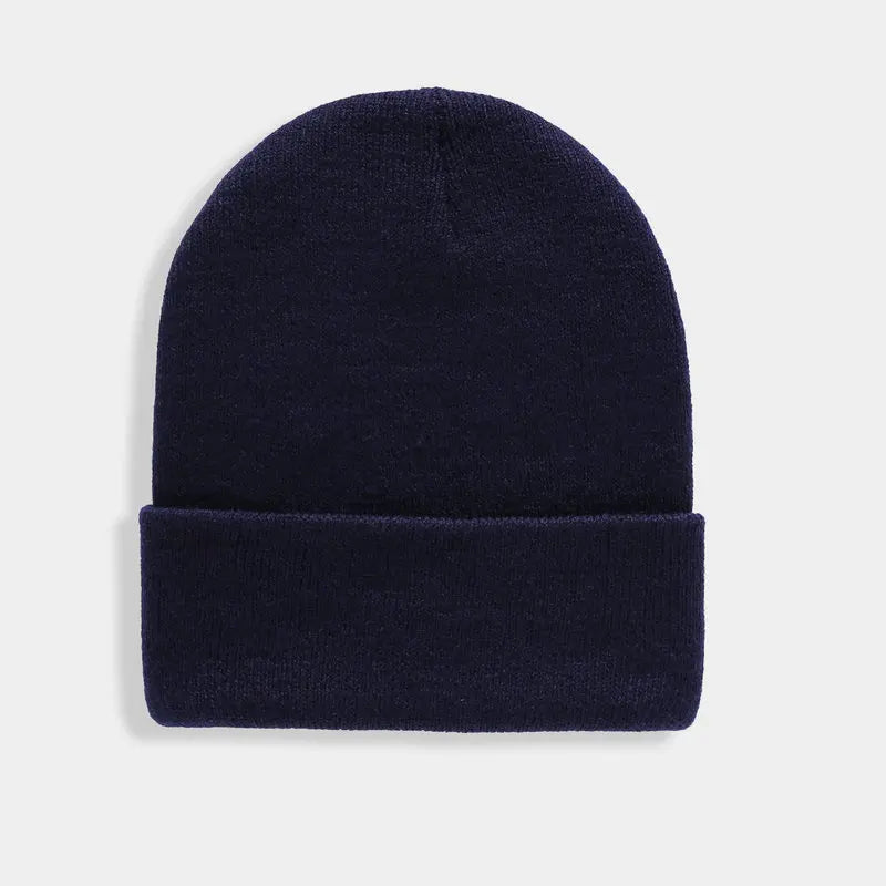 Solid Unisex Beanie Autumn Winter Wool Blends Soft Warm Knitted Cap
