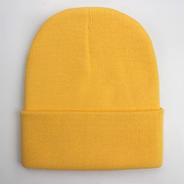 Solid Unisex Beanie Autumn Winter Wool Blends Soft Warm Knitted Cap