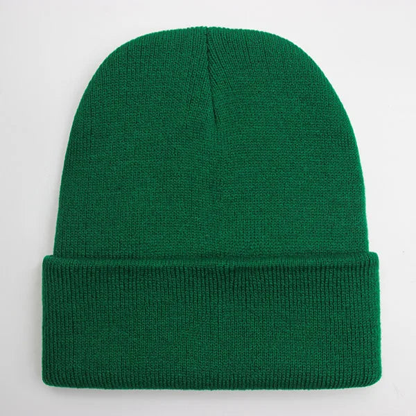 Solid Unisex Beanie Autumn Winter Wool Blends Soft Warm Knitted Cap