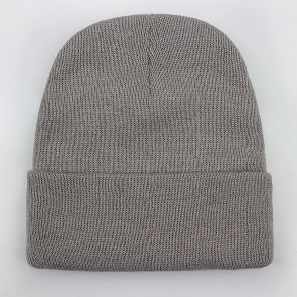 Solid Unisex Beanie Autumn Winter Wool Blends Soft Warm Knitted Cap