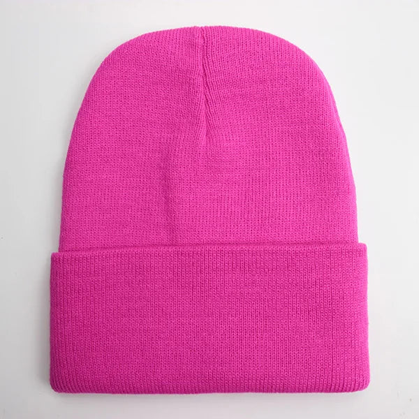 Solid Unisex Beanie Autumn Winter Wool Blends Soft Warm Knitted Cap