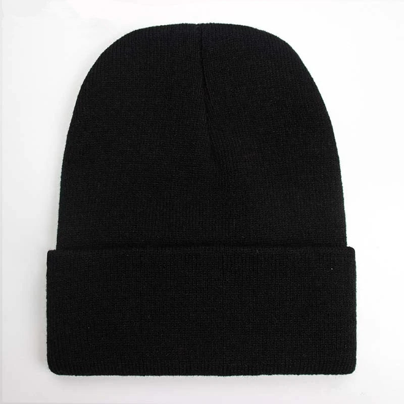 Solid Unisex Beanie Autumn Winter Wool Blends Soft Warm Knitted Cap