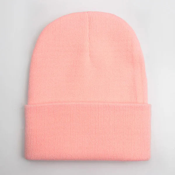 Solid Unisex Beanie Autumn Winter Wool Blends Soft Warm Knitted Cap