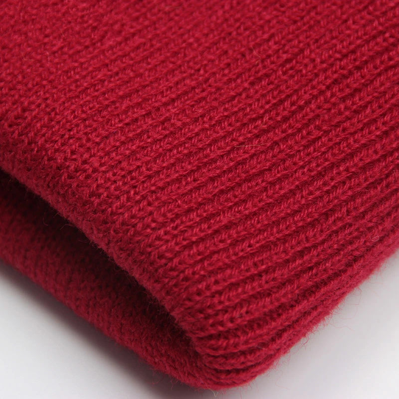 Solid Unisex Beanie Autumn Winter Wool Blends Soft Warm Knitted Cap