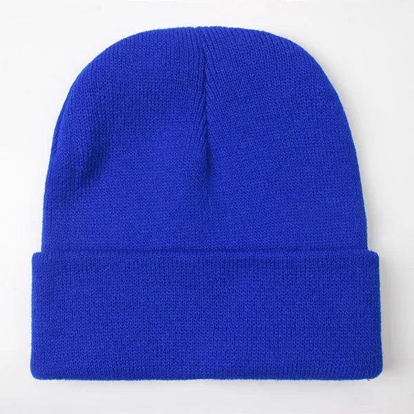 Solid Unisex Beanie Autumn Winter Wool Blends Soft Warm Knitted Cap
