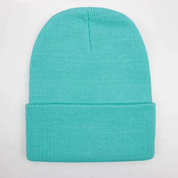 Solid Unisex Beanie Autumn Winter Wool Blends Soft Warm Knitted Cap