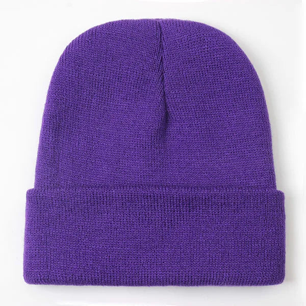 Solid Unisex Beanie Autumn Winter Wool Blends Soft Warm Knitted Cap