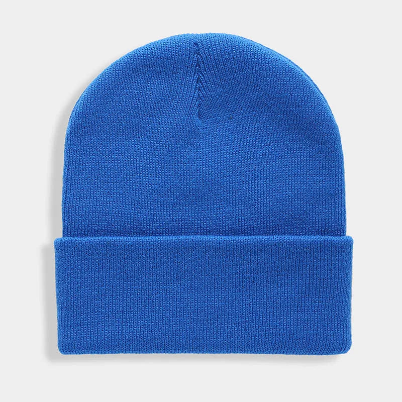 Solid Unisex Beanie Autumn Winter Wool Blends Soft Warm Knitted Cap
