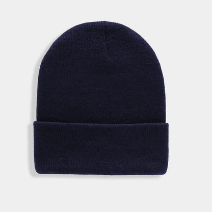 Solid Unisex Beanie Autumn Winter Wool Blends Soft Warm Knitted Cap 