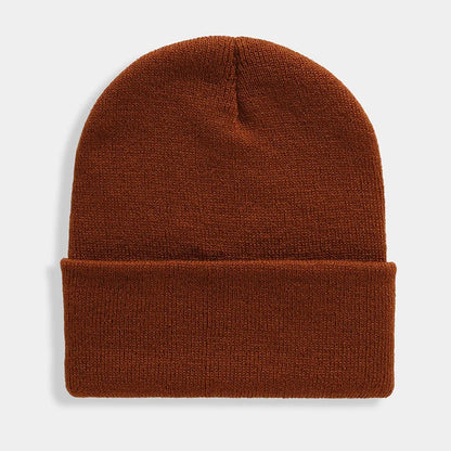 Solid Unisex Beanie Autumn Winter Wool Blends Soft Warm Knitted Cap 