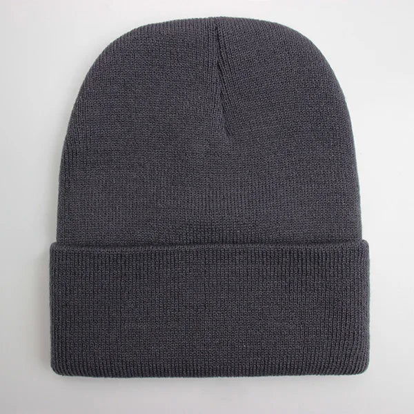 Solid Unisex Beanie Autumn Winter Wool Blends Soft Warm Knitted Cap 