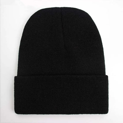 Solid Unisex Beanie Autumn Winter Wool Blends Soft Warm Knitted Cap 