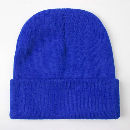 Solid Unisex Beanie Autumn Winter Wool Blends Soft Warm Knitted Cap 