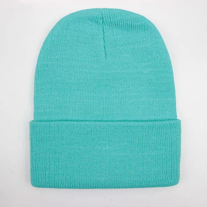 Solid Unisex Beanie Autumn Winter Wool Blends Soft Warm Knitted Cap 