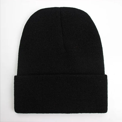 Solid Unisex Beanie Autumn Winter Wool Blends Soft Warm Knitted Cap 